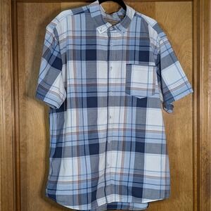 Men's XL CLEARWATER Outfitters Short-Sleeve Plaid Button-Up Shirt Outdoors